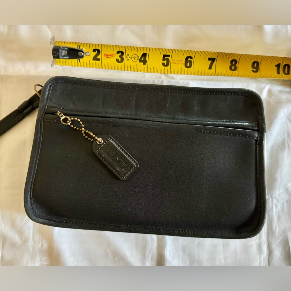 Vintage Coach Black Leather Clutch/wristlet - Picture 2 of 6
